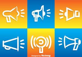 Megaphone White Vector Icons