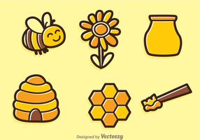 Iconos del vector de la abeja de la primavera