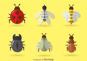 Flat iconos de vector de insectos