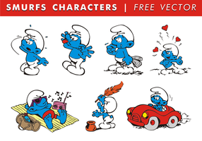 Smurfs Characters Free Vector