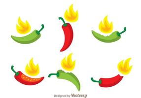 Hot Chili Pepper Vector Set