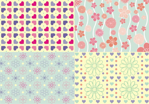 Girly Patterns Vector
