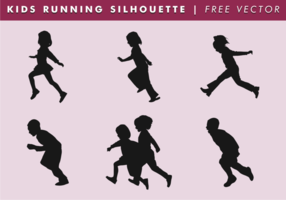 Niños corriendo silueta vector libre