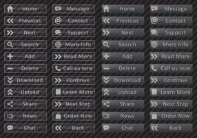 Black Buttons For Web Design vector