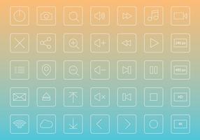 Thin Line Media Player Buttons vector
