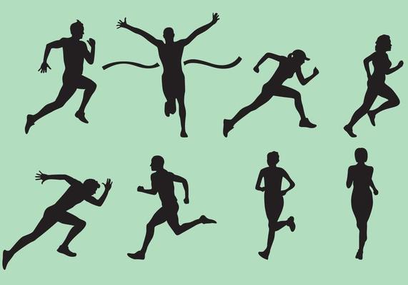 Running Silhouette Vectors
