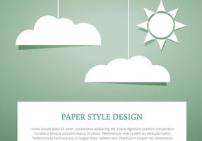 Sky Clouds Paper Cut Style Vectors