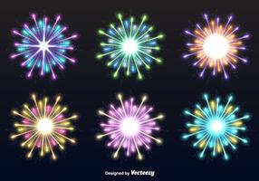 Fireworks explosions vector