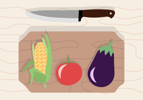 Vegetales y tablero de corte gratis vector