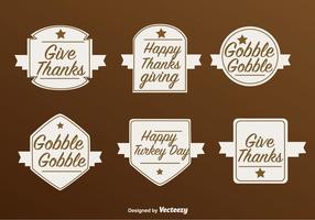 Etiquetas felices del vector de Thanksgiving