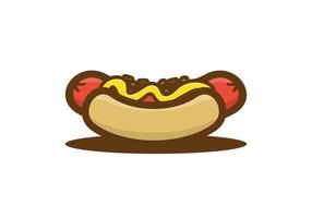 Cute Hotdog Illustration vector