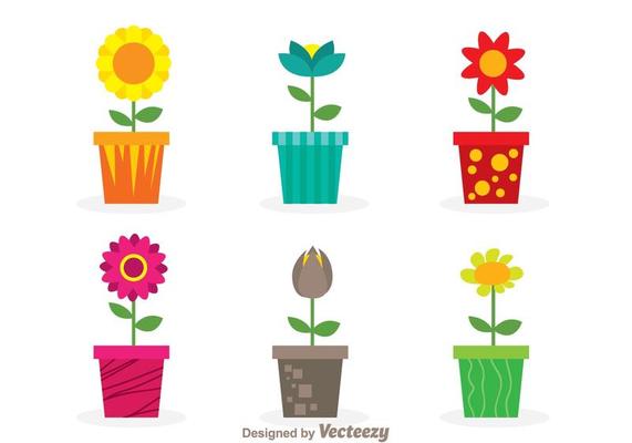 Vector Flowers In A Pot