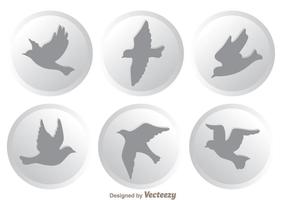 Vector Iconos de aves voladoras