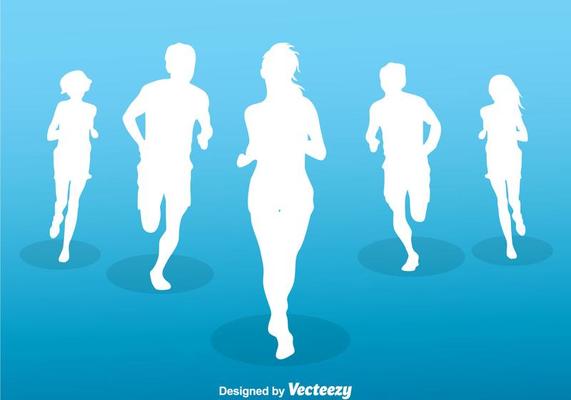 Running Silhouette Vectors
