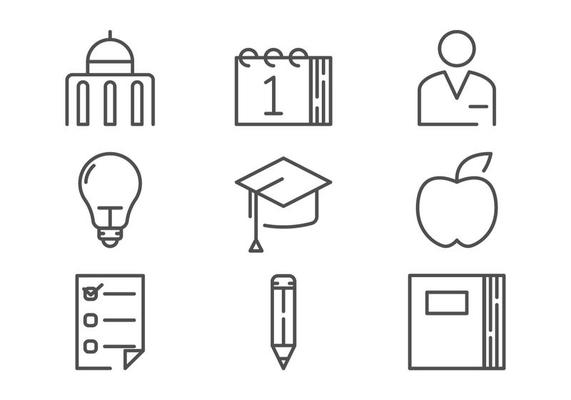 Campus Icon Outline Vectors