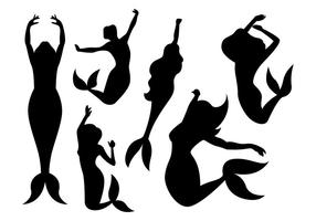 Dancing Mermaid Shilouette vector