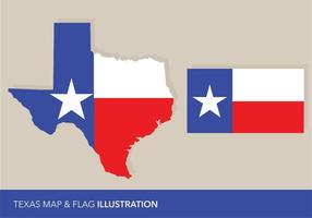 Bandera de Texas y vectores de mapa