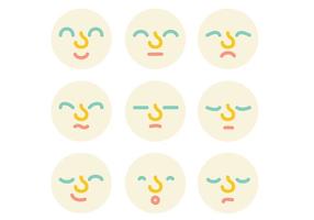 Outline faces icons  vector