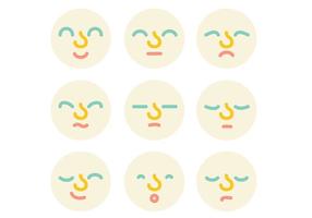 Outline faces icons  vector