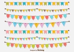 Set of lines of buntings vector