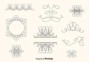 Hand Drawn Curly Swirl Vector Set