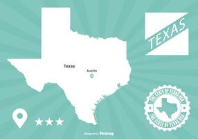 Ilustración del mapa de Texas vector