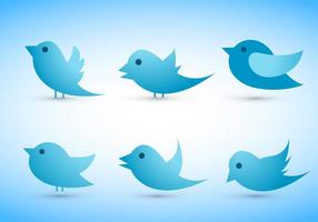 Twitter aves vectores conjunto