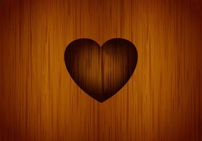 Heart carved tree vector background