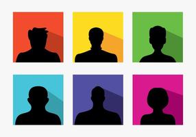 Set of colorful default avatars vector