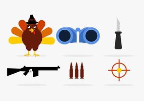 Turkey hunting vector elements