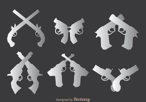 Weapon Guns Icons Set vector