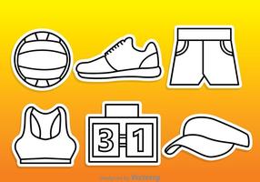 Beach Volleyball Outline Vectors