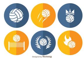 Volleyball Circle Icons vector