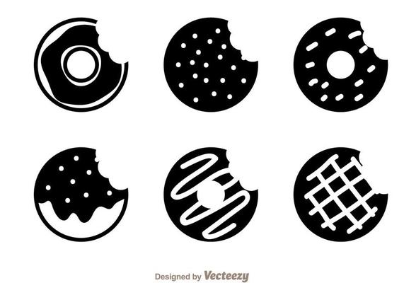 Donut Black Icon Vectors