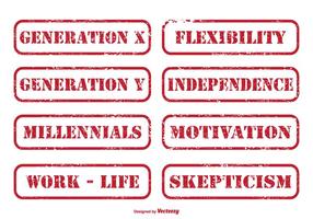 Generation X Distressed Stamp Set vector