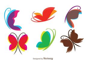 Iconos de la mariposa del vuelo vector