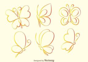 Butterfly Outline Icons vector