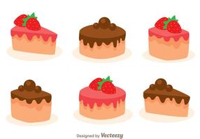 Stawberry And Choco Cake Slice vector