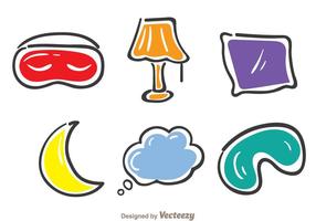 Iconos coloridos del sueño vector