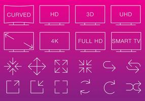 Video  Multimedia Thin Icons vector