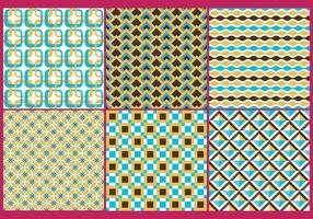 Retro Gold  Blue Patterns vector