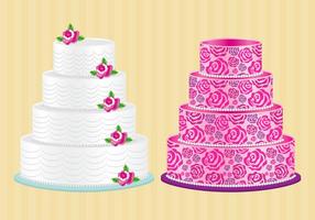 Cakes With Roses Vector