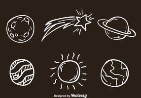 Space White Icons vector