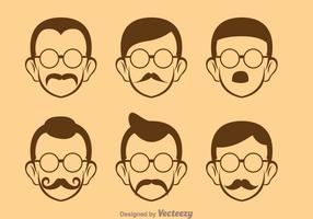 Retro Man Icons vector