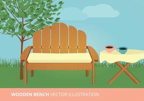 Wooden Bench Vector Illustration