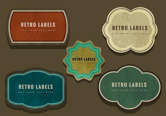 Colorful retro labels