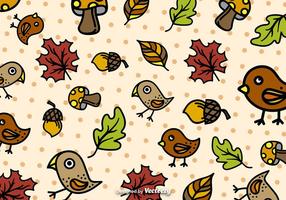 Autumn cartoon pattern vector