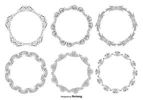 Decorative Round Frame Set vector