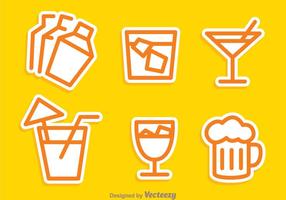 Cocktail Outline Icons vector