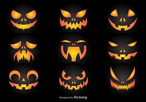 Pumpkin faces vector